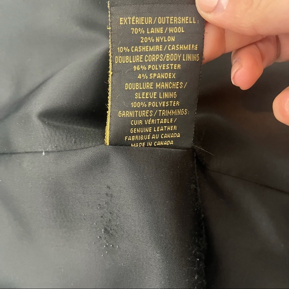 MACKAGE Women's Black Wool Cashmere Blend Collard Button Front Long Pea Coat S - Picture 11 of 12